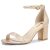 IDIFU Women’s Gold Heels 3 Inch Block Chunky Open Toe Ankle Strap Heel