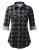 DJT Womens Soft Stretchy Knit Plaid Shirts Roll Up Long Sleeve Collared Button D