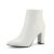 DREAM PAIRS Women’s Chunky Heel Ankle Booties,White/Pu,5.5