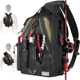 Ghosthorn Fishing Backpack Tackle Sling Bag-Backpack with Rod Holder- Lightweigh