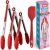 Kaluns Kitchen Tongs for Cooking Grilling Set of 4