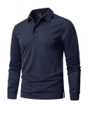 MAGNIVIT Men’s Pique Polo Shirts for Men Long Sleeve Golf Polo Tops Tactical T-S