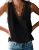 BLENCOT Women Lace Trim Tank Tops Summer V Neck Fashion Sleeveless Blouse Busine
