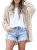 Ermonn Womens Crochet Cardigan Sweater Kimonos Boho Solid Color Oversized Spring