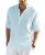 COOFANDY Men’s Cotton Linen Henley T-Shirts Long Sleeve Hippie Casual Beach T-Sh