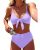 Honlyps High Waisted Bikini Sets for Women Tummy Control 2 Piece Swimsuit Cheeky