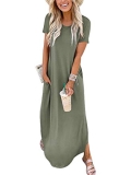 ANRABESS Womens Summer Maxi Dress Short Sleeve Casual Loose Long T Shirt Dresses