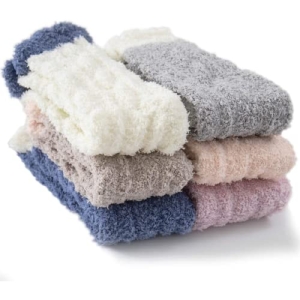 TEHOOK Fuzzy Socks for Women, 6 Pairs Warm Soft Fluffy Thick Cozy Plush Winter S