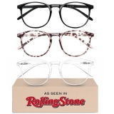 IBOANN Chic & Comfy Blue Light Glasses for Women – 3-Pack Round Frames