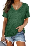 WIHOLL Womens Summer Tops Dolman Short Sleeve V Neck T Shirts Spring Tops Busine
