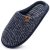 ONCAI Mens Blue Knit Stripes Cozy Memory Foam scuff Slippers Slip On Warm House