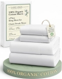 LANE LINEN 100% Organic Cotton King Size Sheets Set