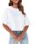 Tankaneo Women Half Sleeve Cropped T-Shirts Drop Shoulder Round Neck Crop Tops C