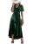BerryGo Women’s Semi Formal Velvet Wrap Dress Prom Cocktail Short Sleeve Swing L