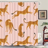 Uokiuki Boho Leopard Fabric Shower Curtain