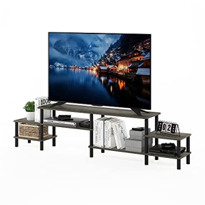 Furinno Turn-N-Tube TV Stand, 3-Tier Open Design Entertainment Center with Shelf