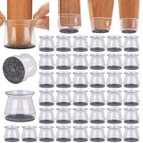 BUMACO 40Pcs Chair Leg Floor Protectors Chair Leg Protectors for Hardwood Floors