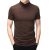 Men’s T Shirt Short Sleeve Basic Mock Turtleneck Tops Coffee S