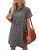 LookbookStore Women’s Short Sleeve Babydoll Dress with Lapel Collar Button Down
