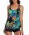 Urchics Womens Gray Tankini Swimsuit Tank Top Two Piece Bathing Suits with Boysh