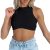 Dwnval Sexy Crop Tops Sleeveless Crewneck Ribbed Knitted Tank Top for Women(Blac