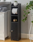 AOJEZOR Toilet Paper Holder Stand: Freestanding No Drill PVC Bathroom Storage fo