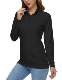 MAGCOMSEN Long Sleeve Shirts for Women Lightweight Sun Shirts Black Quarter Zip