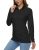MAGCOMSEN Long Sleeve Shirts for Women Lightweight Sun Shirts Black Quarter Zip