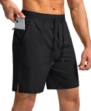 Men’s Running Shorts with Zipper Pockets 7 Inch Lightweight Quick Dry Gym Athlet