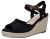 Vepose Women’s Black Wedge Sandals Peep Toe Espadrilles, Size 10, 880