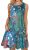 Summer T-Shirt Dress for Women Sleeveless Beach Bohemian Floral Sundress Tunic S