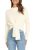 Okiwam Women’s Long Sleeve Cropped Sweaters Casual Knit Pullover Tie Front Crew