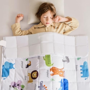 Topcee Weighted Blanket (3 lbs, 36″ x 48″) Cooling Throw Heavy Blanket for Sleep