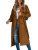 Makkrom Women’s Double Breasted Long Trench Coat Classic Lapel Slim Windproof Ov
