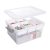 Citylife 17 QT Plastic Storage Box with Removable Tray Craft Organizers and Stor