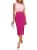 Pink Queen Bodycon Dress for Women Cutout Crew Neck Sleeveless Slit Ribbed Knit
