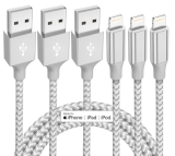 iPhone Charger 3 Pack 10 ft Apple MFi Certified Lightning Nylon Braided Cable Fa