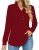 Micoson Womens Long Sleeve Button Lapel Tunic Tops V Neck Swing Sweatshirt