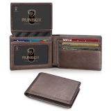 RUNBOX Wallet for Men -Slim Rfid Leather Mens Bifold Novelty Wallets 2 ID Window