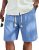 COOFANDY Men’s Casual Shorts Big and Tall Drawstring Shorts with Elastic Waist D
