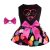 CuteBone I Love U Dress Velvet for Small Dogs Girl Puppy Dresses Black Dog Cloth