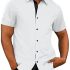 Tankaneo Women’s Button Down Shirts Short Puff Sleeve Collared Dressy Casual Blo