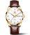 OLEVS Brown Leather Mens Watches Classic Analog Quartz Watch Ultra Thin Waterpro