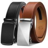 Zitahli Ratchet Belt for Men – 2 Packs Leather Mens belt For Gift Men Dress and