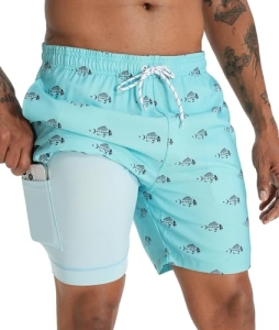 APTRO Men’s Swim Trunks with Compression Liner 5.5″ Bathing Suit Beach Swimsuits