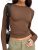 Trendy Queen Womens Long Sleeve T Shirts Fall Fashion 2026 Basic Crop Tops Going