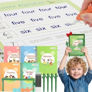 BYFWH Reusable Magic Grooved Handwriting Copybook for Kids Ages 3-8