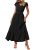 PRETTYGARDEN Womens 2026 Spring Swiss Dot Maxi Dress Short Sleeve V Neck Smocked