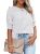 Dokotoo Womens Tops Half Sleeve Shirred Blouses for Women Dressy Casual Crewneck