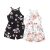 PATPAT Girls Rompers Size 9-10 Black White Floral Print 2 Pack Rompers For Girls